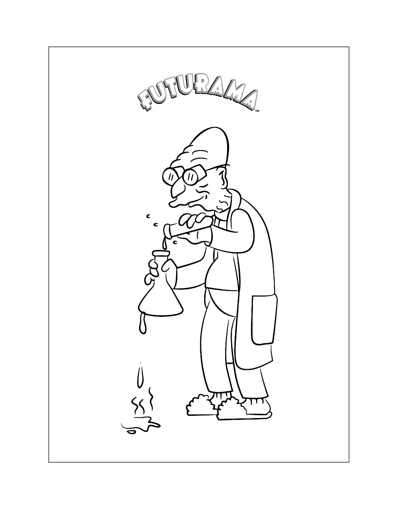 Professor Farnsworth Futurama Coloring Page