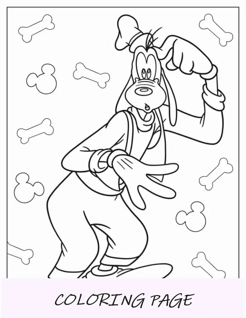 Folha para colorir pateta confuso