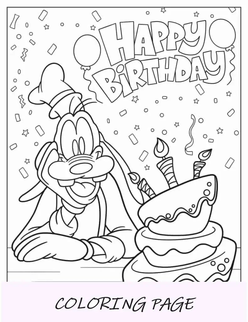 Feliz Aniversário Pateta com Bolo de Aniversário