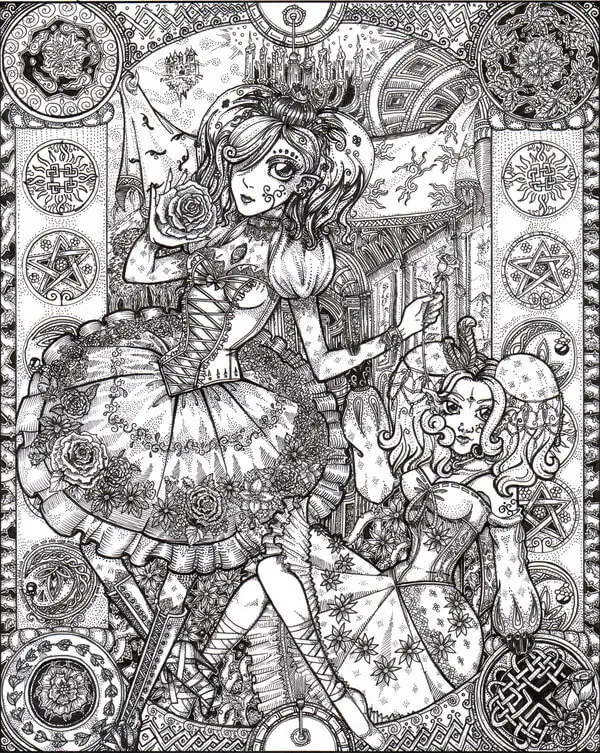 Hard Gothic Fairy Coloring Pages