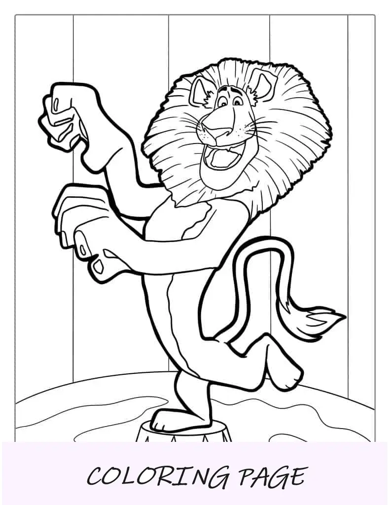 Colorir Alex, o leão que ruge