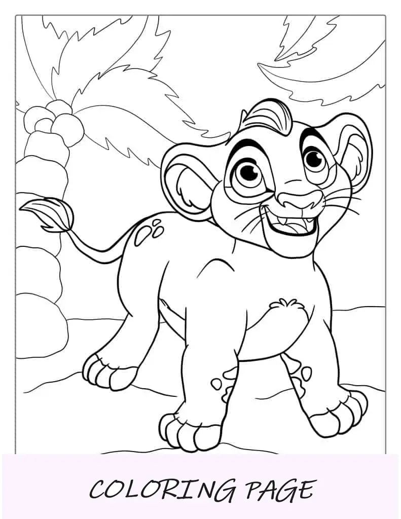 Folha para colorir Simba Rei Leão