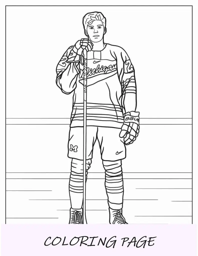 Jogador de hóquei Owen Power para colorir