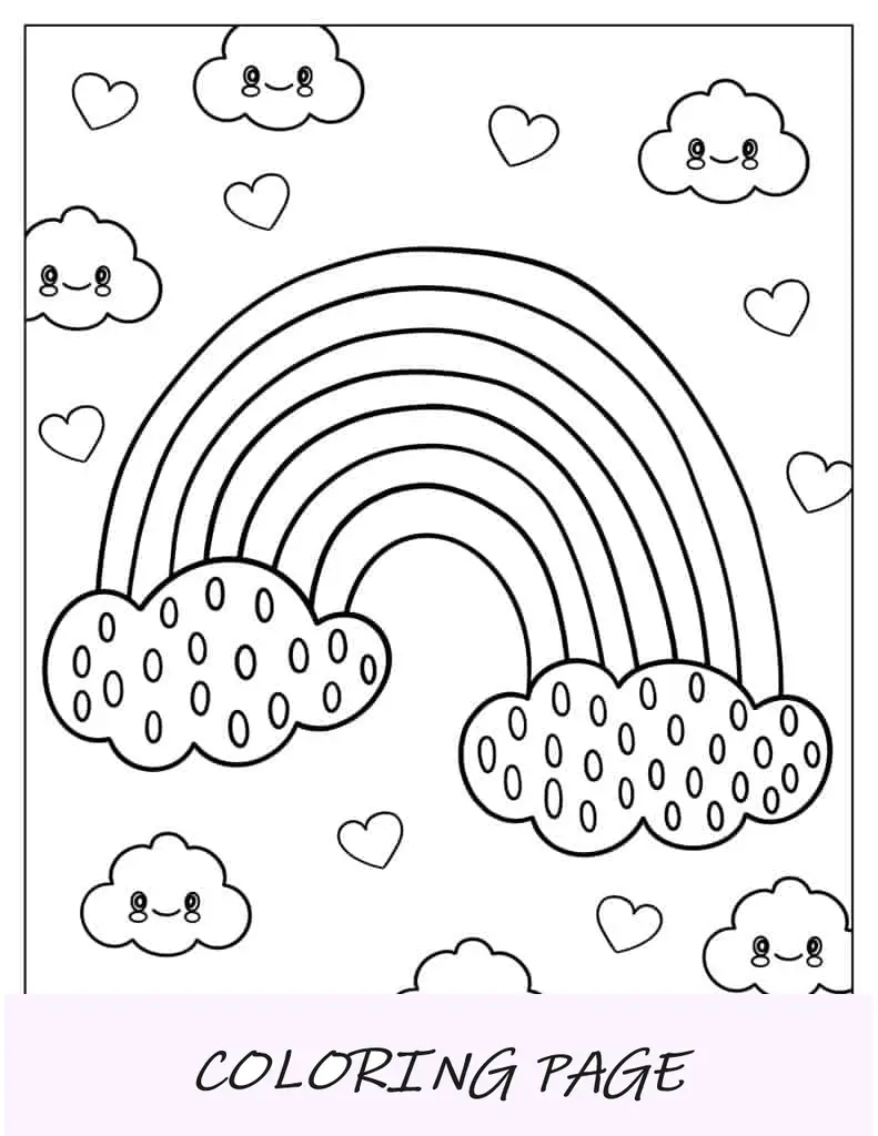 Grande arcobaleno da colorare per i bambini