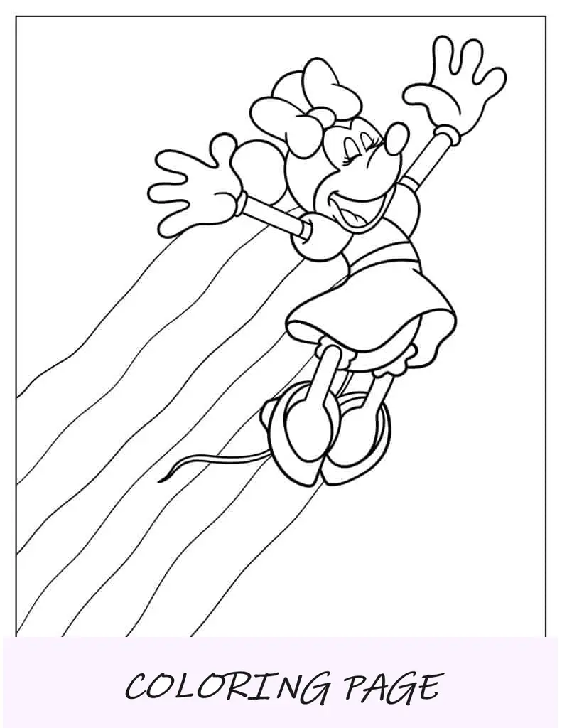 Minnie Mouse con arcobaleno dietro