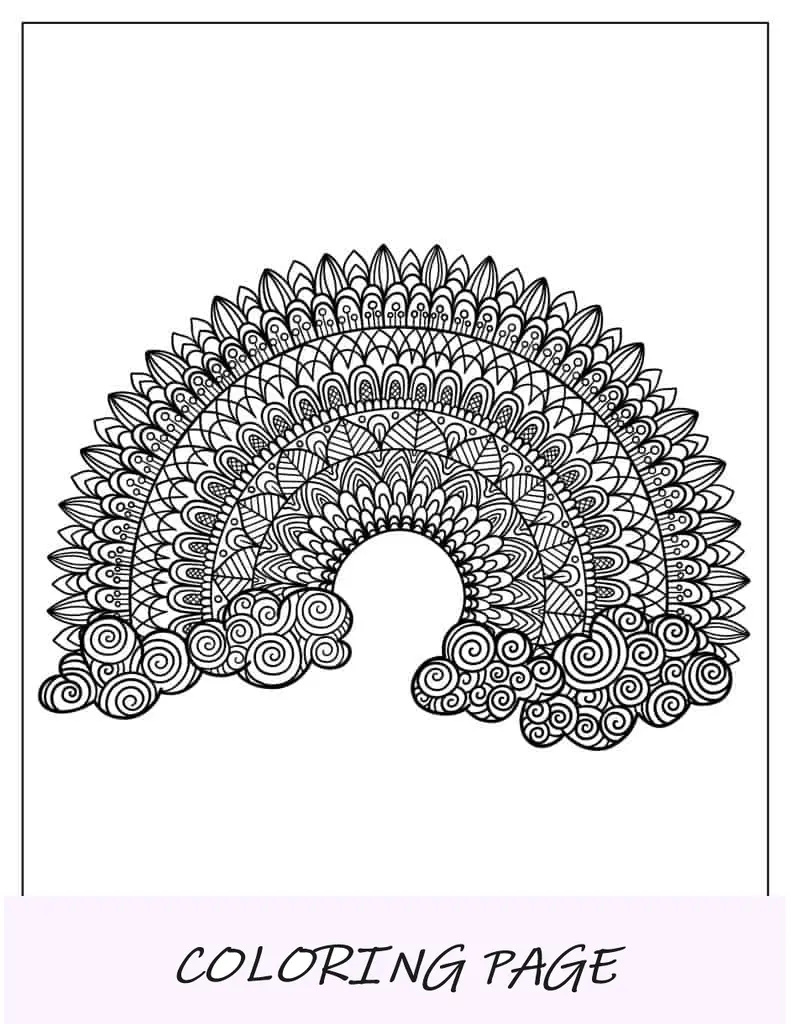 Pagina da colorare Mandala arcobaleno