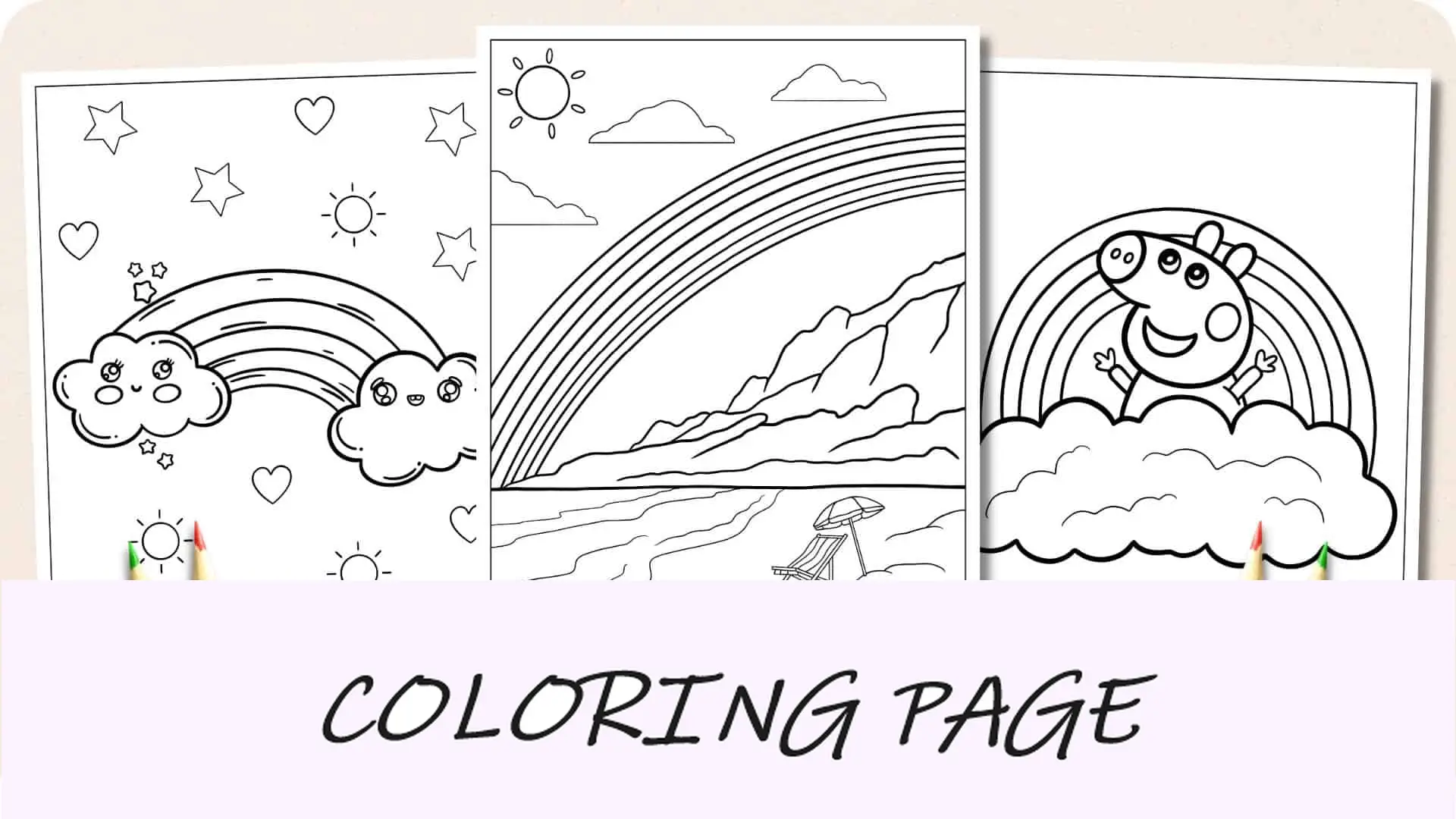 Immagine in evidenza delle pagine da colorare arcobaleno