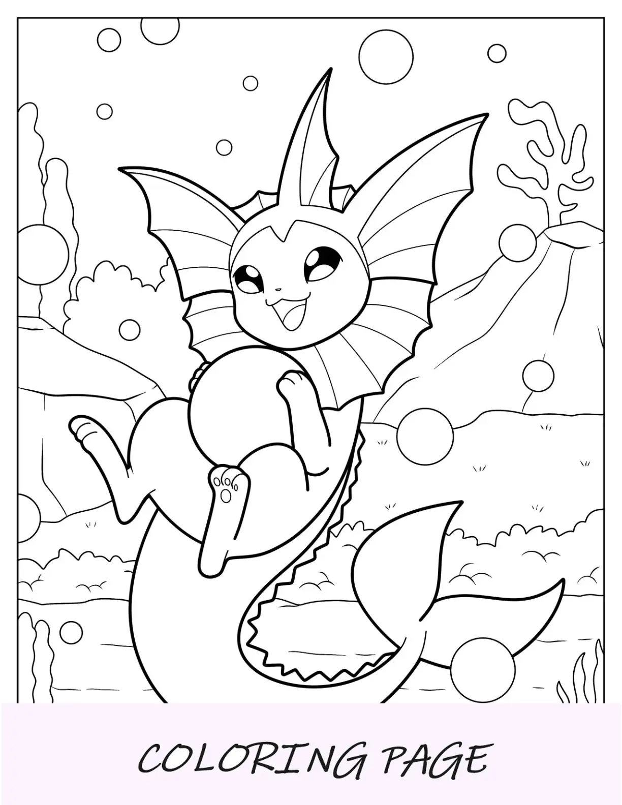 Página Para Colorear De Vaporeon Bebé Simple Y Flareon Para Niños En Edad Preescolar