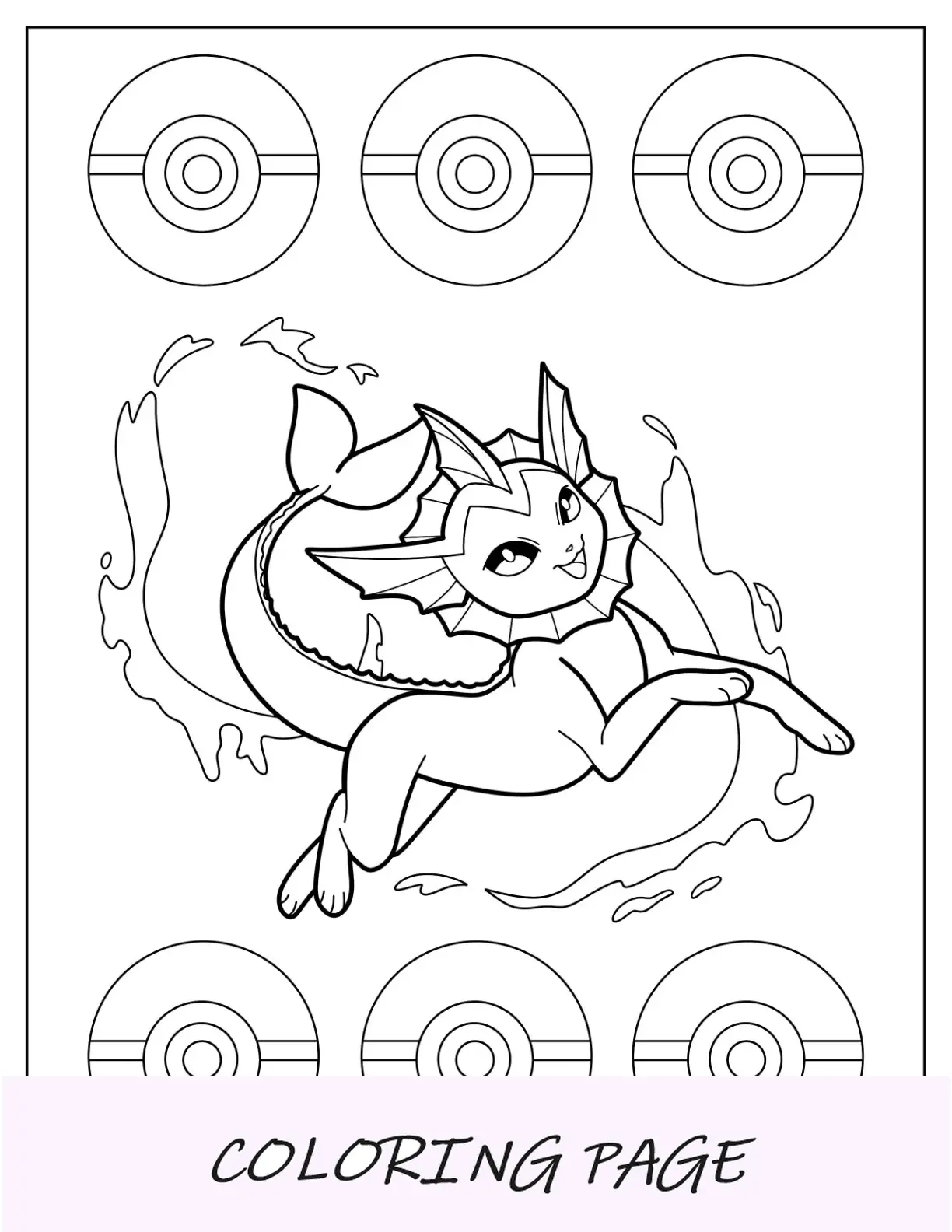 Leafeon en tierra con Vaporeon para colorear en agua