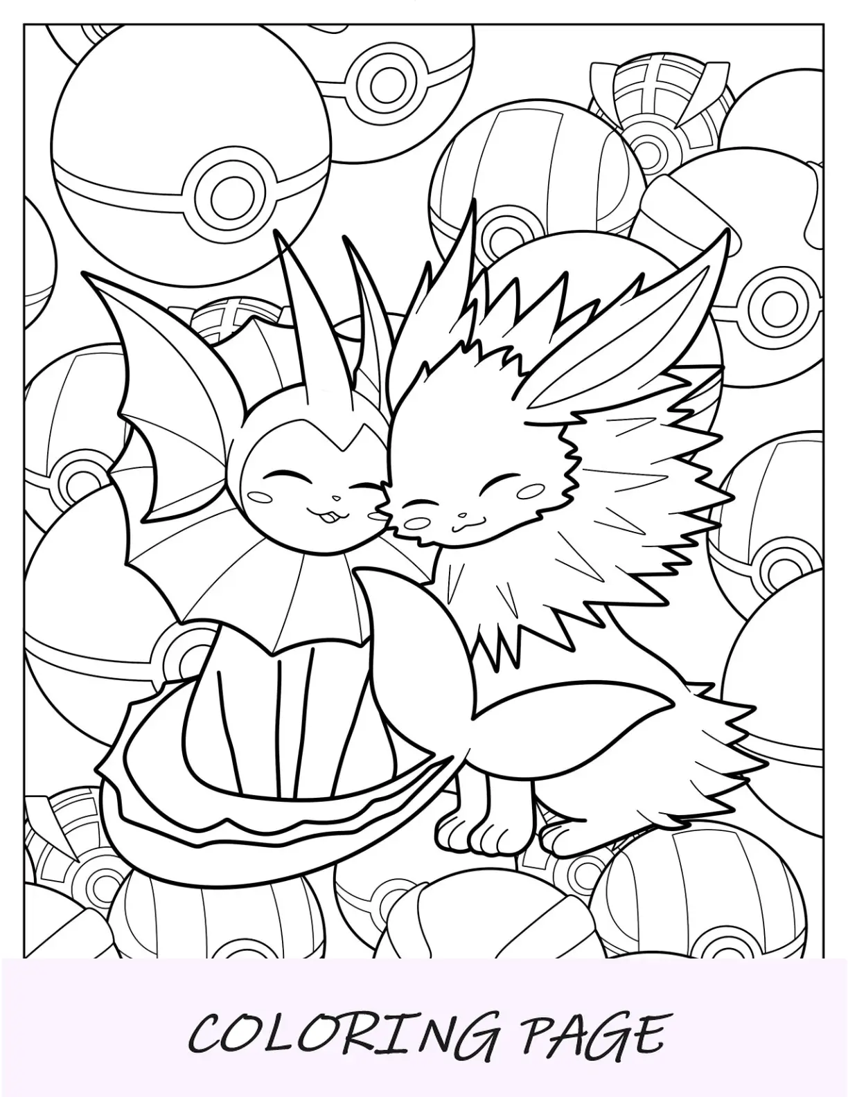 Elegante Página Para Colorear De Vaporeon Con Agua Para Niños