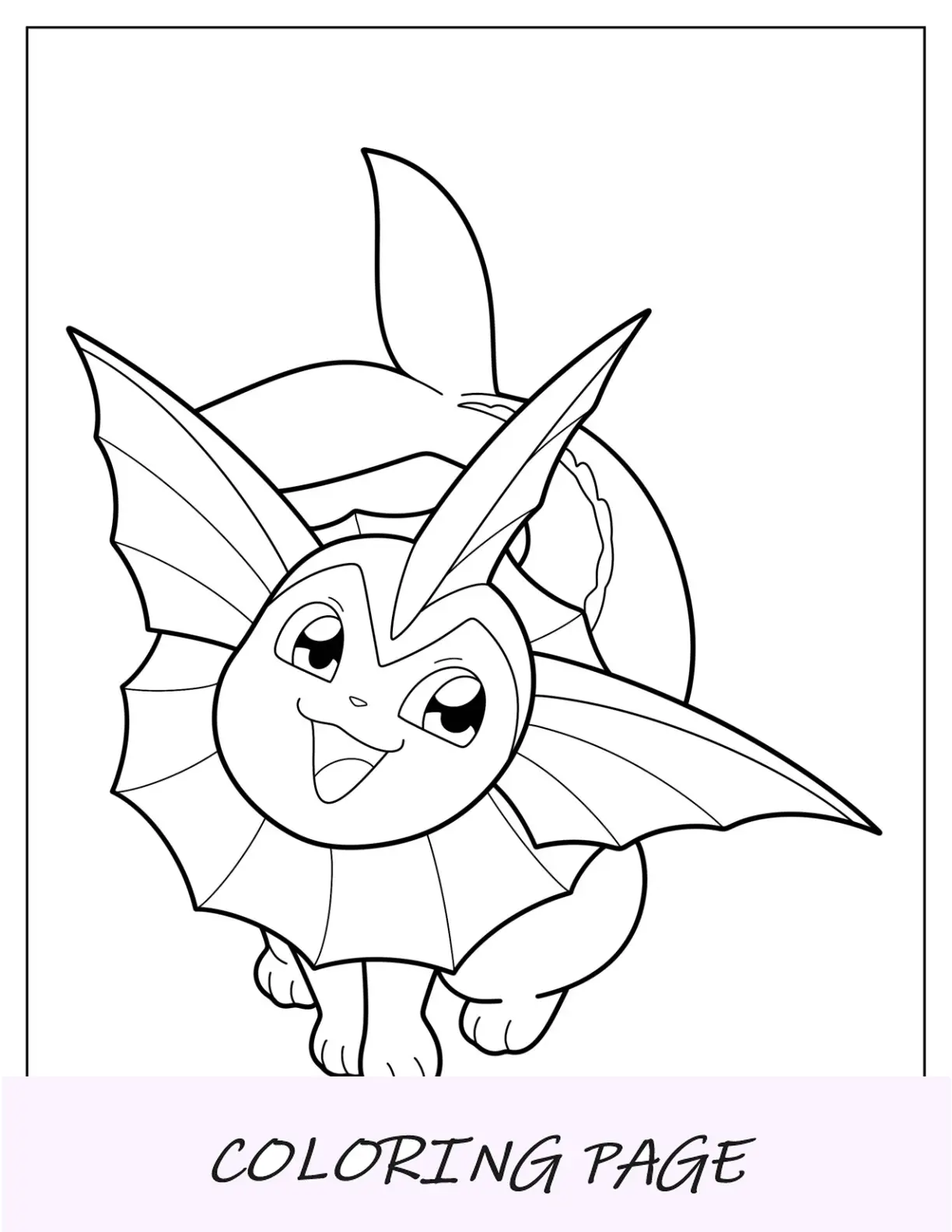 Página para colorear de Vaporeon con fondo de consola de juegos