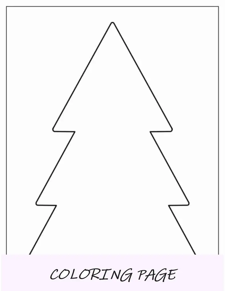 Modelo de árvore de Natal simples de meia página para crianças