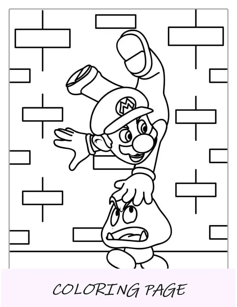 Mario Vs Goomba Para Colorear Para Ninos