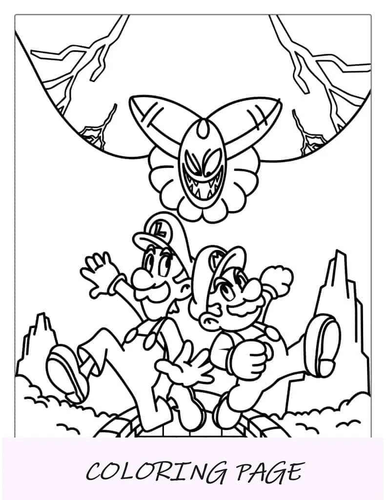 Mario y Luigi para colorear
