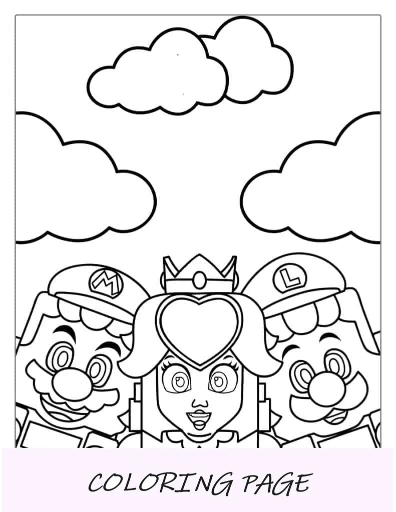Mario Lego Para Colorear Con Daisy Y Luigi
