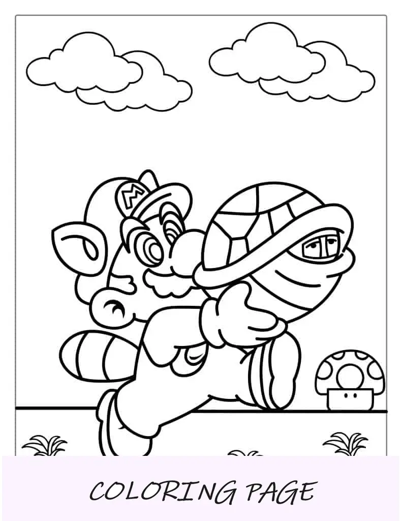 Mario y Koopa Troopa para colorear