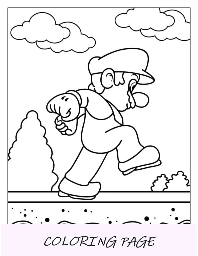 Página para colorear de Mario gigante