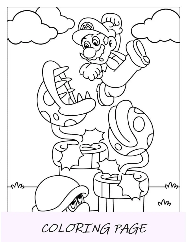 Mario saltando del túnel