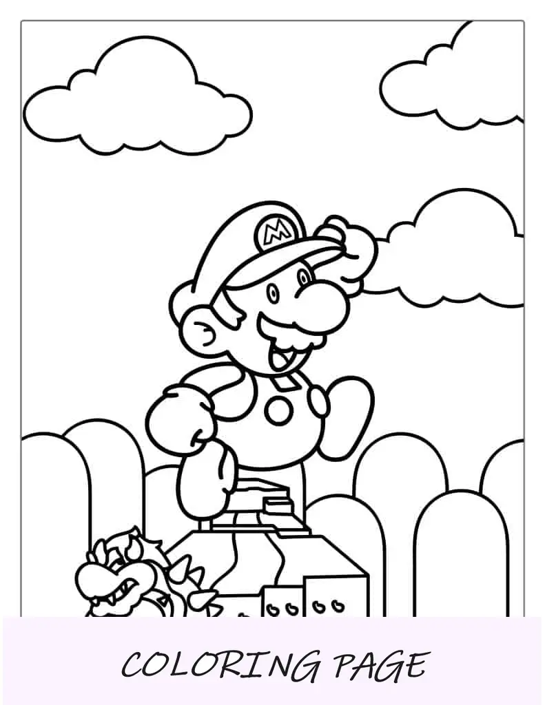 Colorear Mario Bebe Y Bowser Para Ninos
