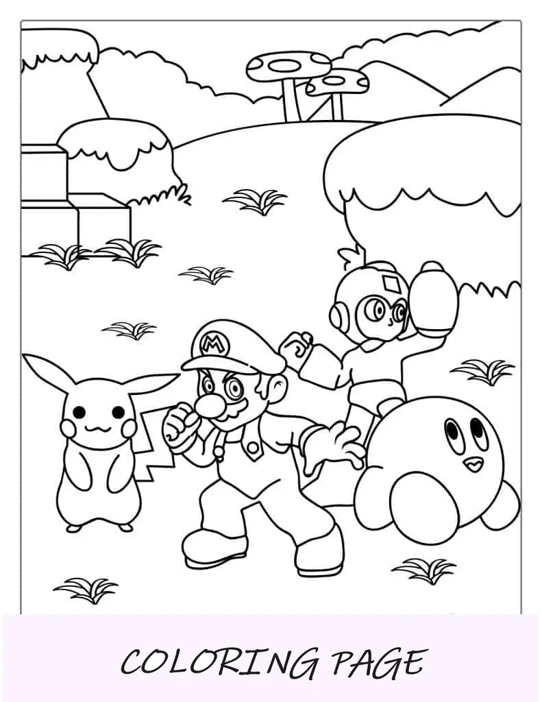 Dibujo para colorear de Super Smash Bros.
