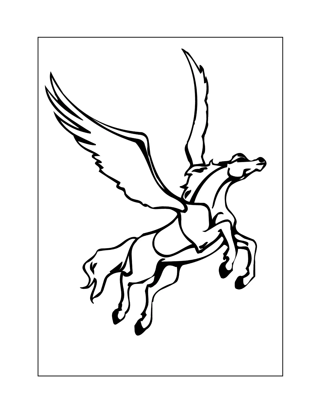 Pegasus In Flight Coloring Page