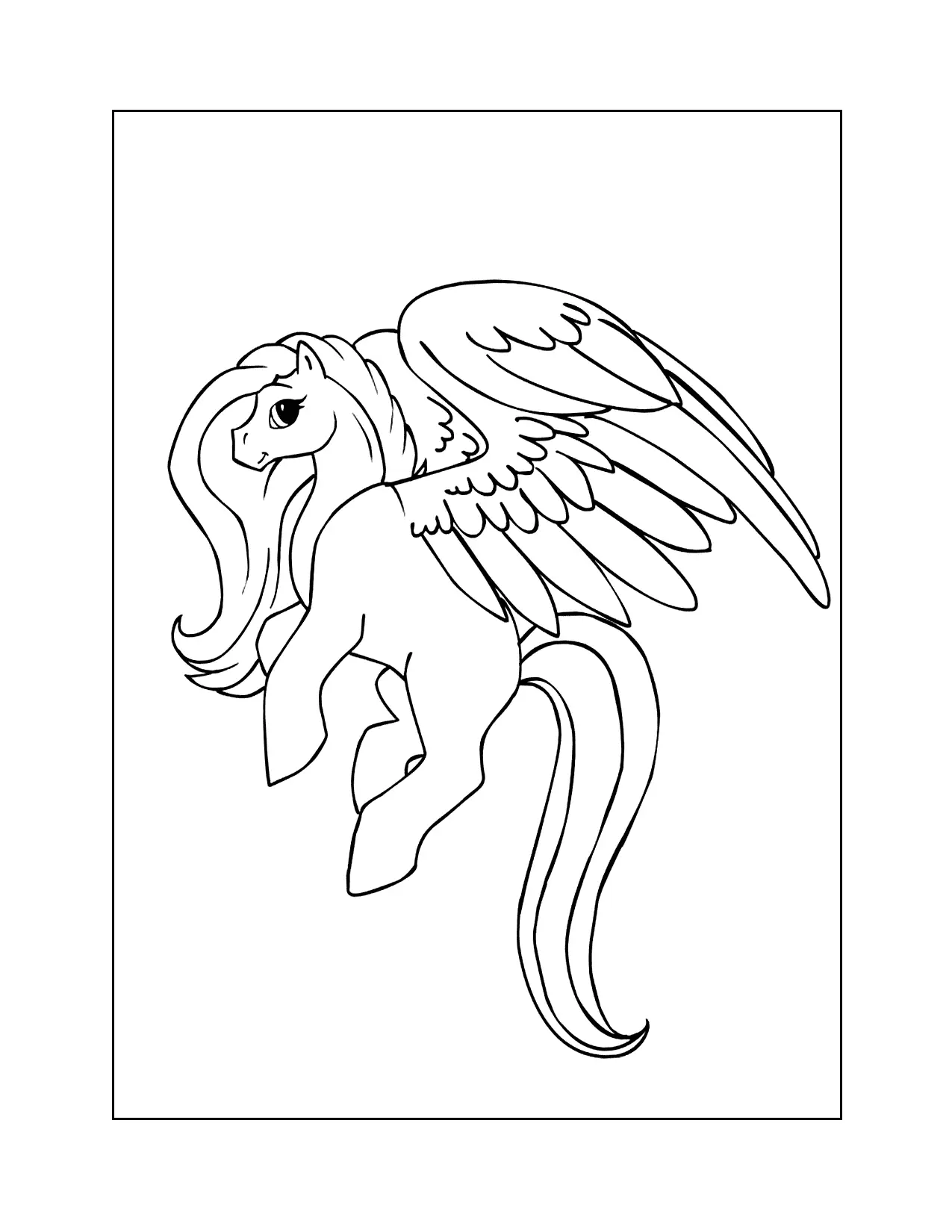 Girl Pegasus Coloring Page