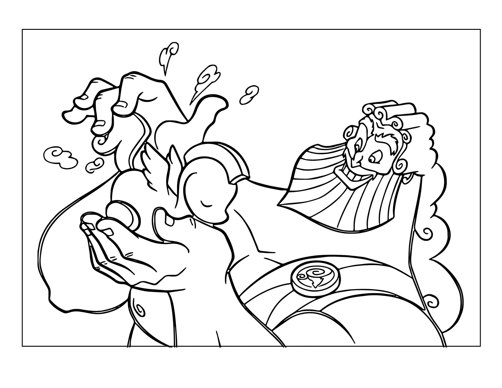 Zeus Creating Pegasus Disney Coloring Page
