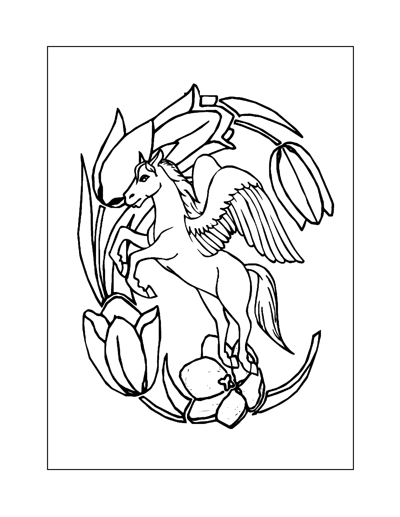 Pretty Pegasus Coloring Page