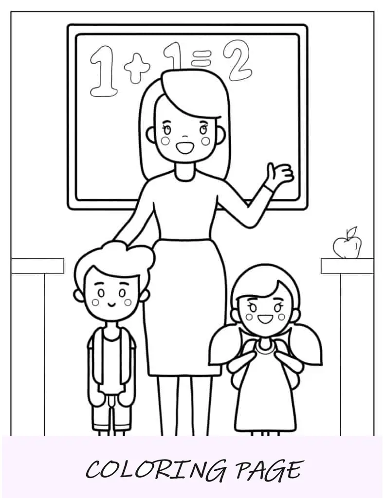 Esboço simples do professor para colorir