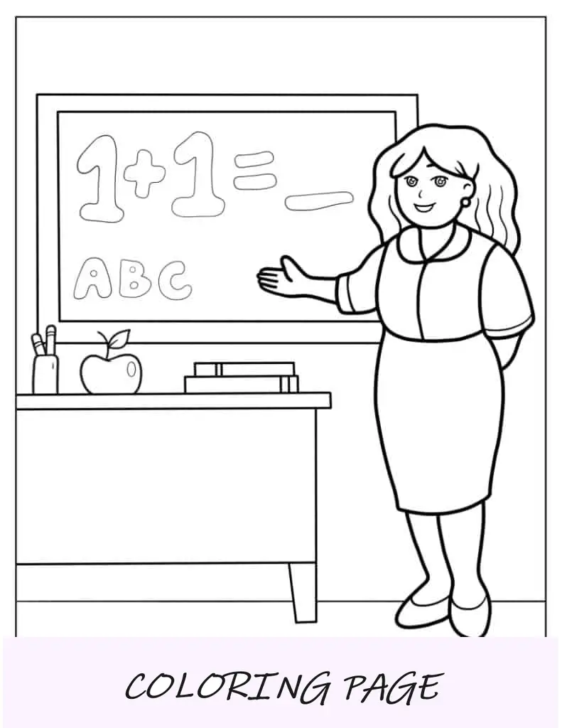 Professora dando aulas no quadro branco