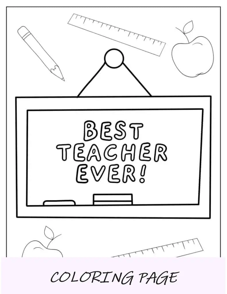 Página para colorir do melhor professor de todos os tempos