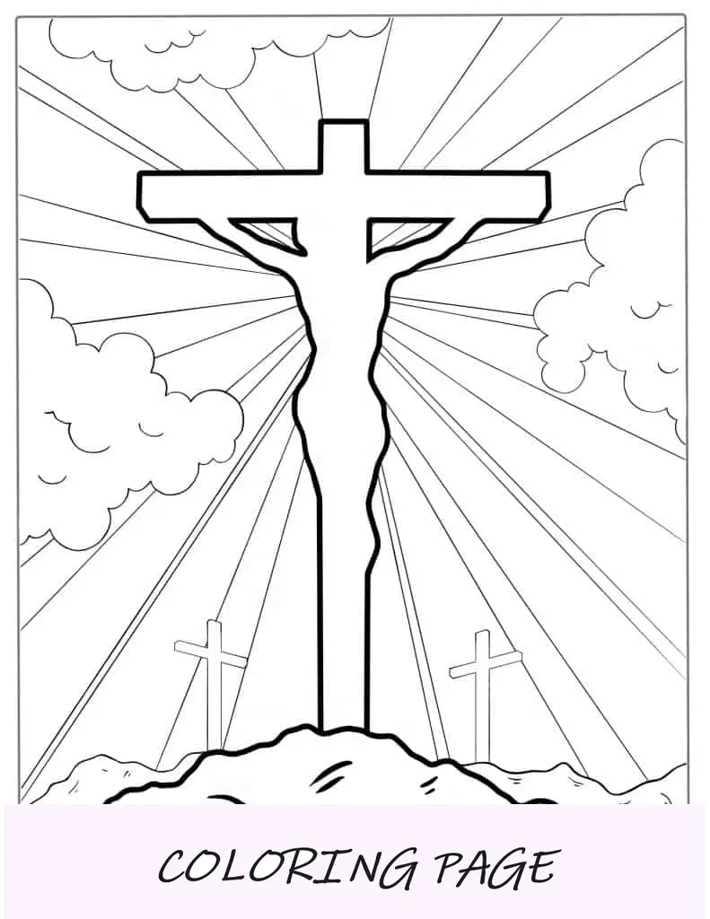 Jesus Cristo na cruz para colorir para crianças