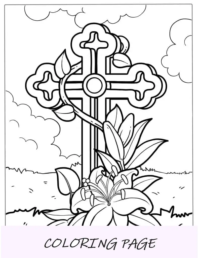 Folha para colorir cruzada de estilo tradicional