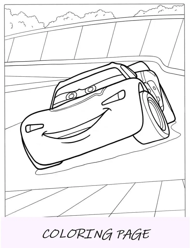 Contorno simples do Relâmpago McQueen para colorir