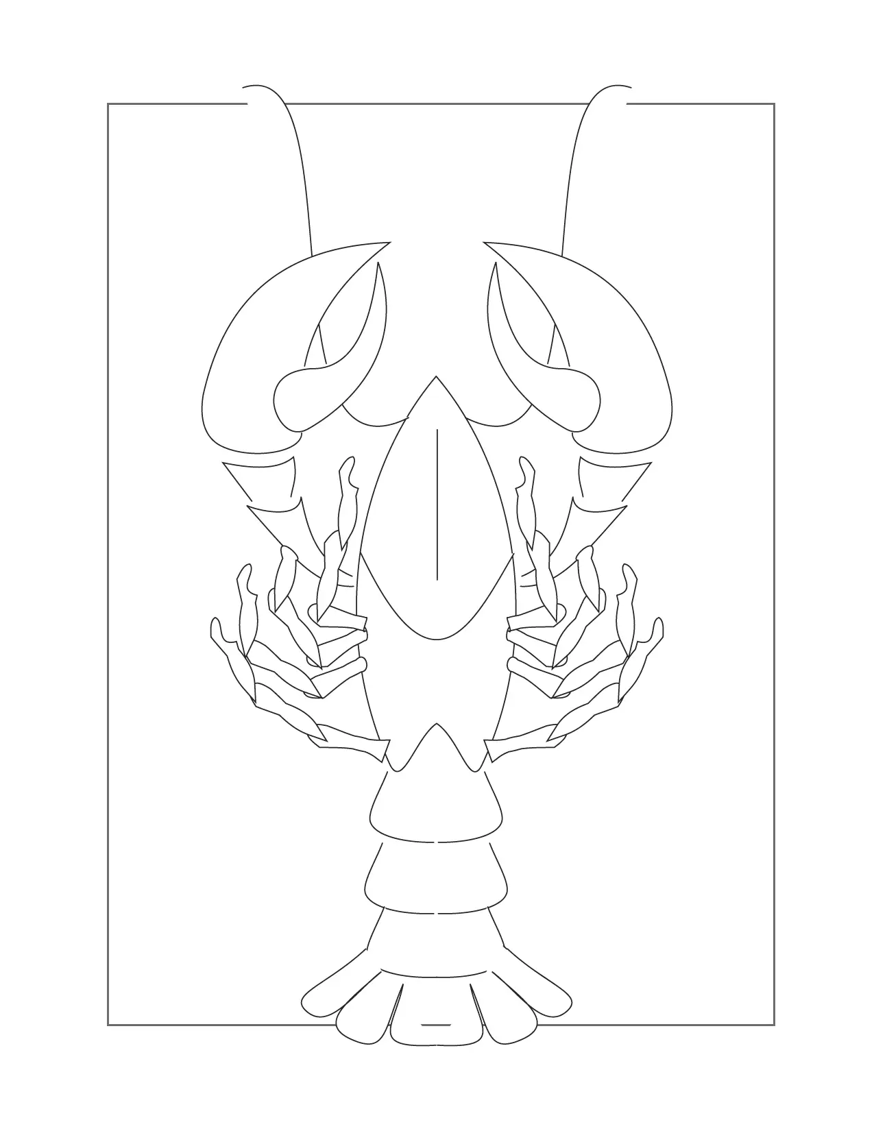 Lobster Lineart From Above Coloring Page