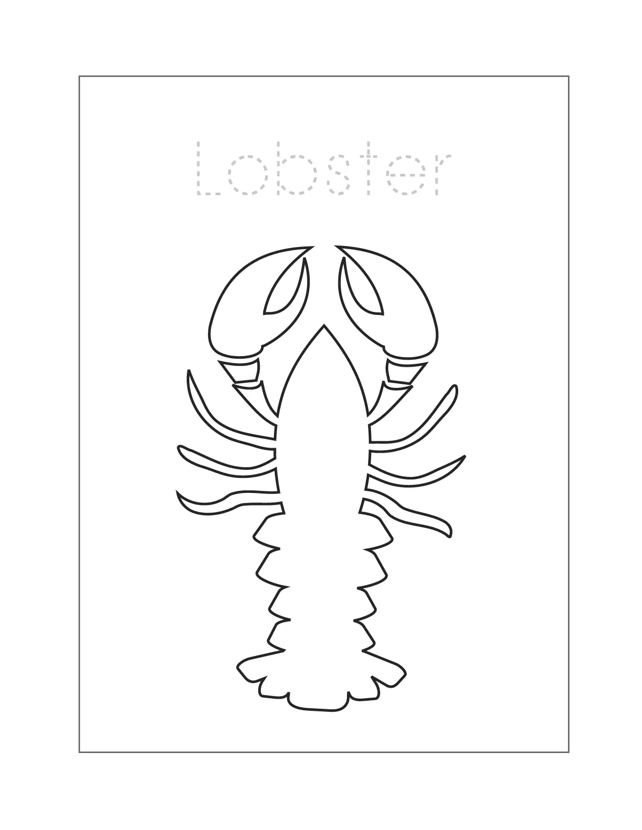 Lobster Spelling Coloring Page