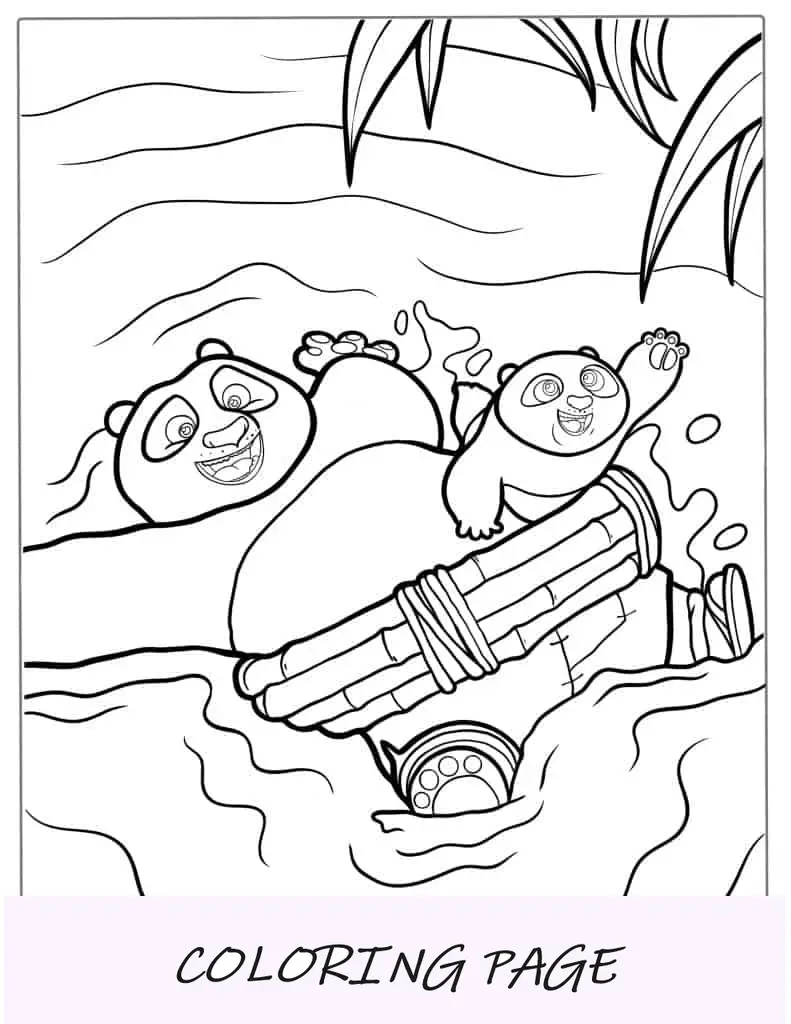 Folha para colorir Kung Fu Panda para crianças