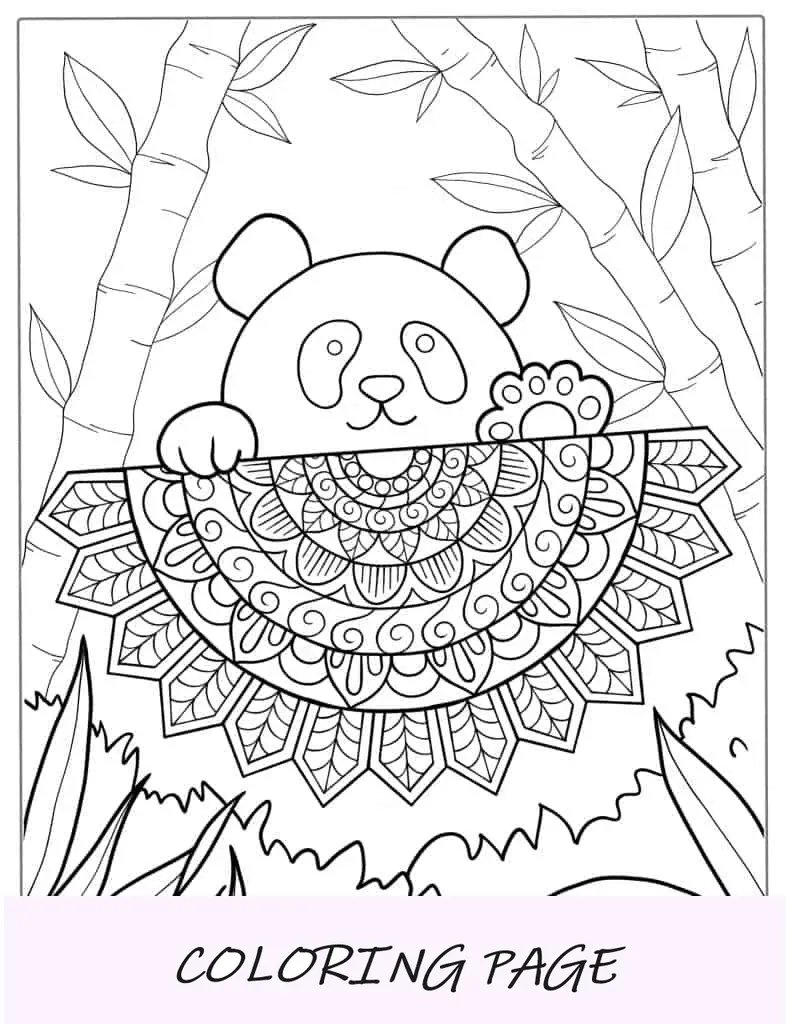 Folha para colorir Mandala Panda para adultos