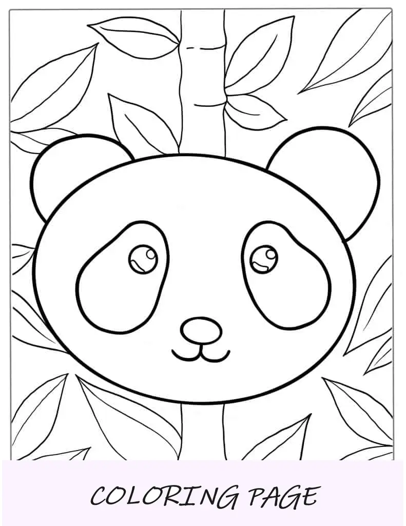 Desenho para colorir do rosto do panda