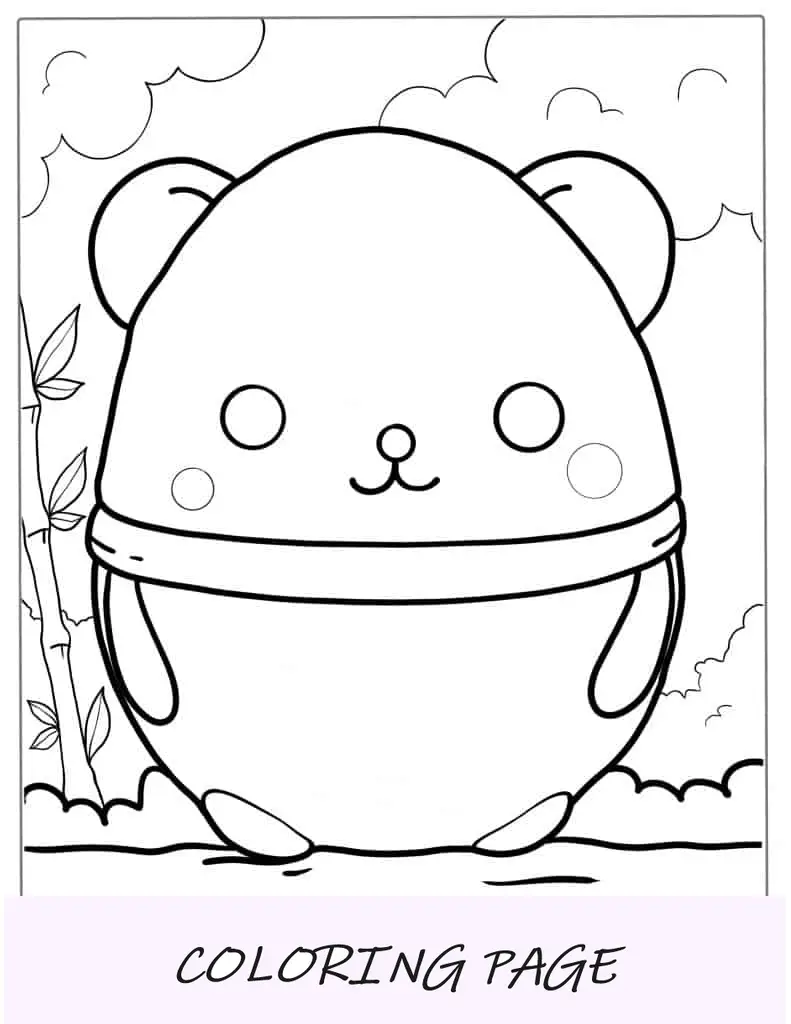 Contorno simples de panda para colorir para crianças