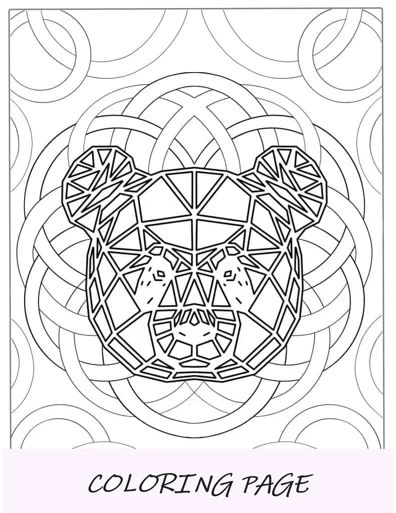 Página para colorir de mandala de panda para adultos