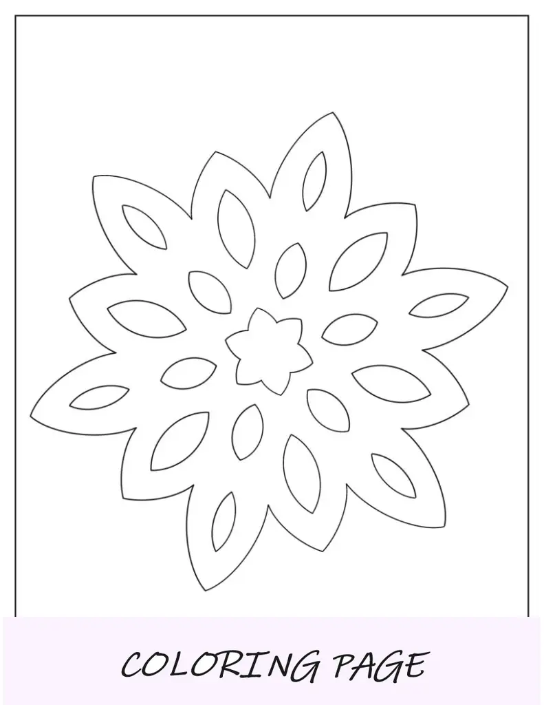 Modelo de floco de neve com padrão de flor de meia página
