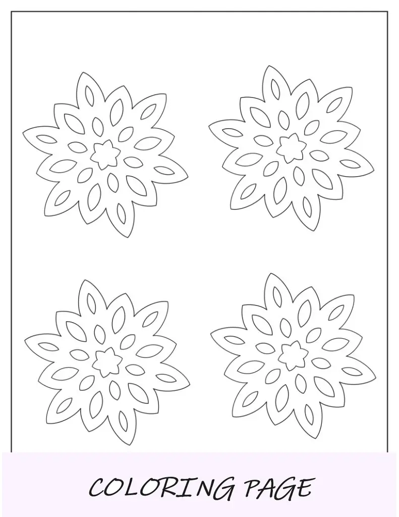 Modelo de floco de neve com padrão de flor pequena