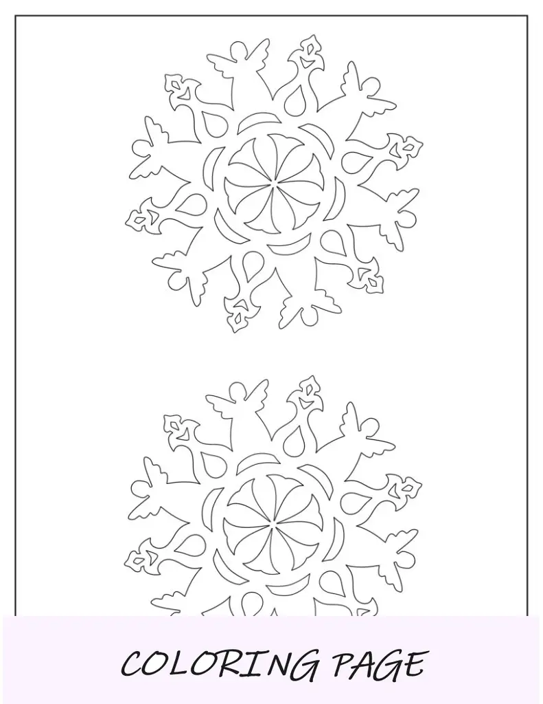 Modelo de floco de neve com padrão de anjo médio