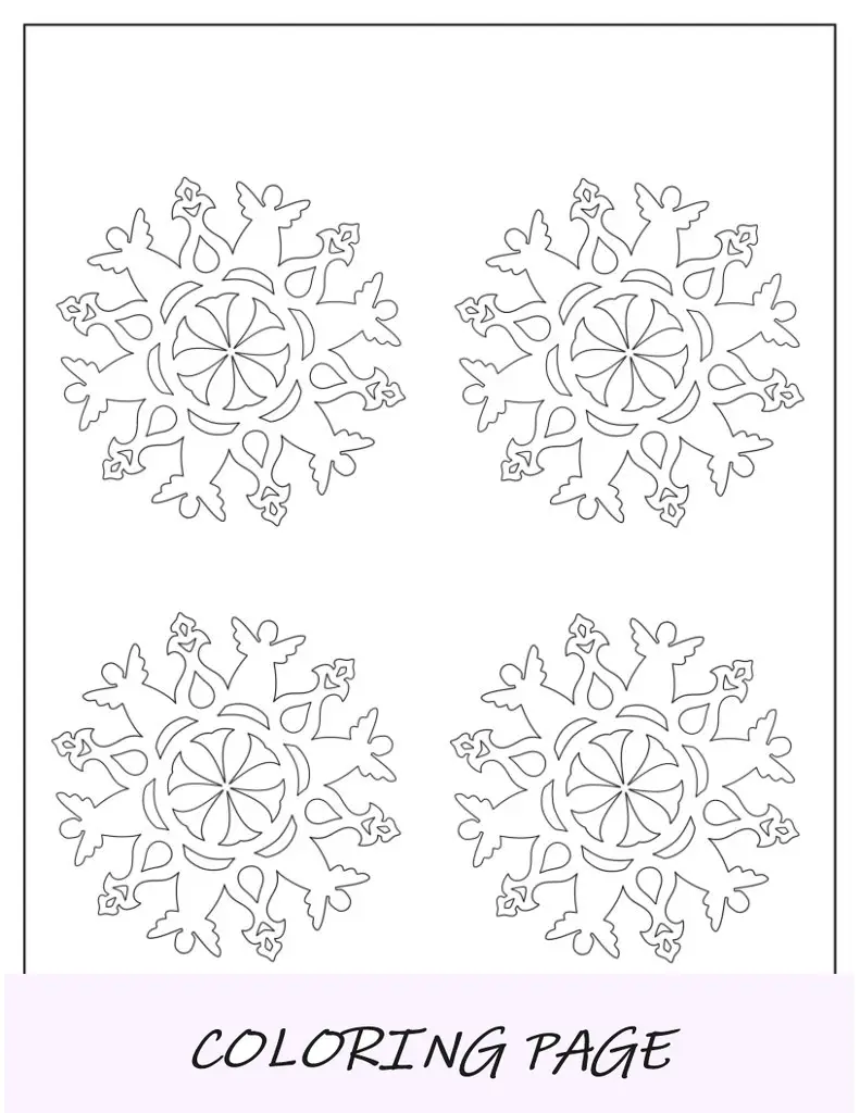 Modelo de floco de neve com padrão de anjo pequeno