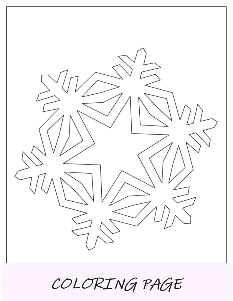 Modelo de floco de neve em estrela de duas meias páginas