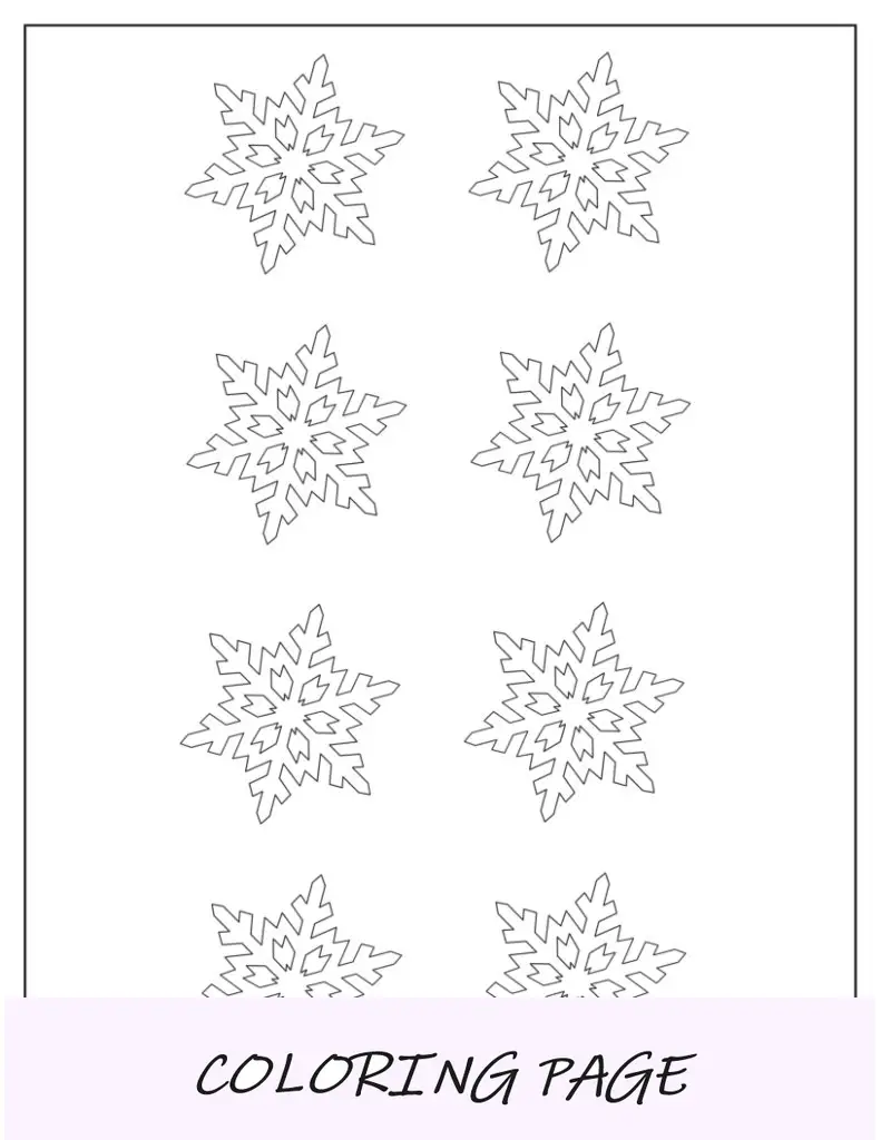 Modelo de floco de neve com borda de diamante de página inteira