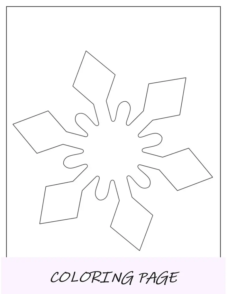 Modelo de floco de neve com borda de diamante de meia página