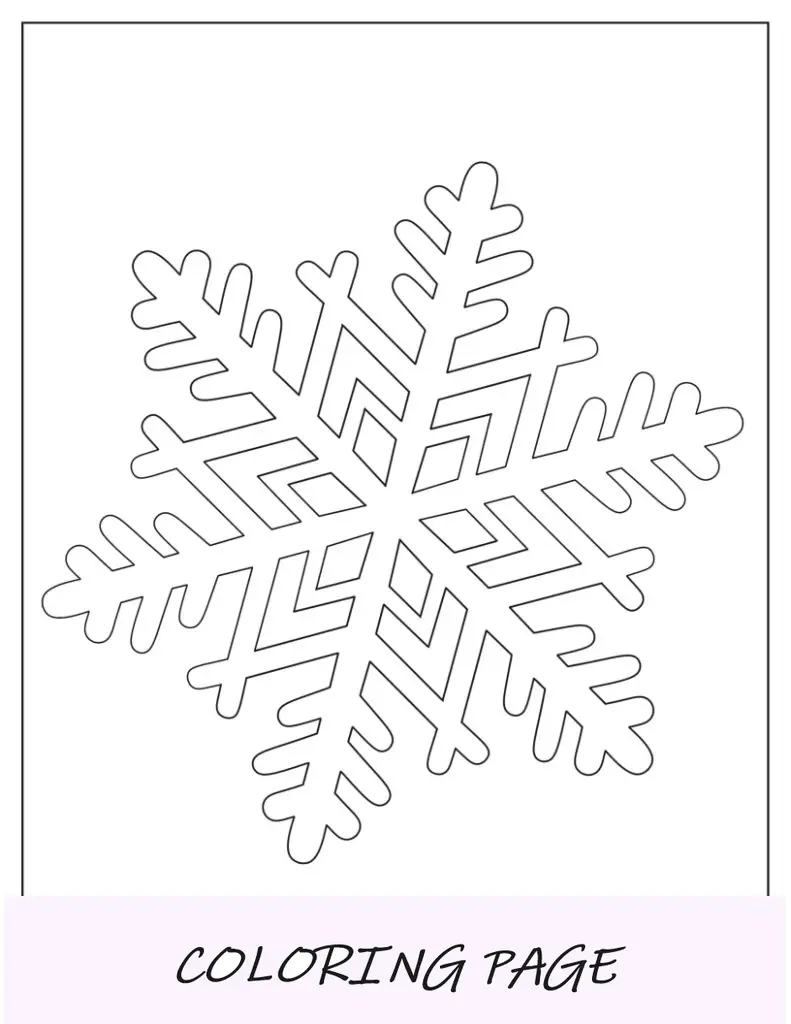 Modelo de floco de neve tradicional de duas meias páginas