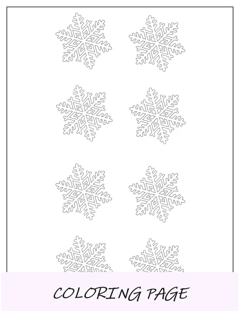 Modelo de floco de neve simples de página inteira